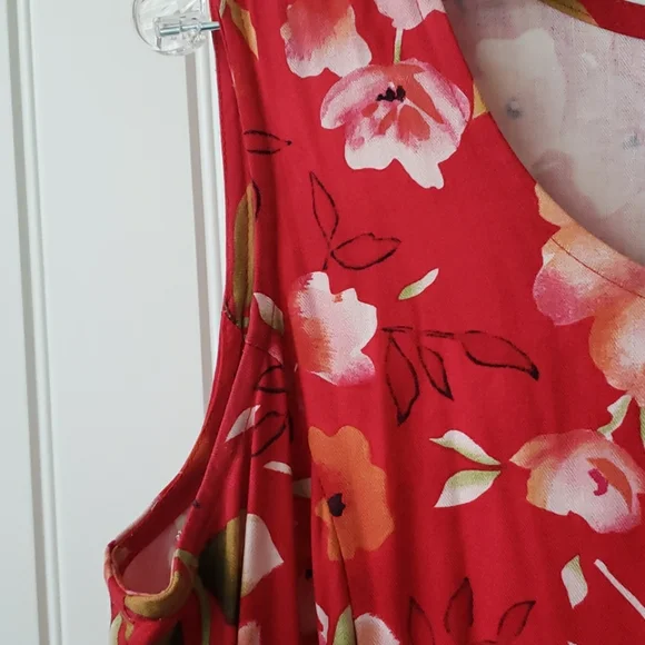 Coldwater Creek Maxi Dress Side Ties Waist Floral Size 1X USA Made VTG - Picture 4 of 6